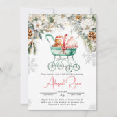 Christmas Gingerbread Cookie Baby Shower Kaart (Voorkant)