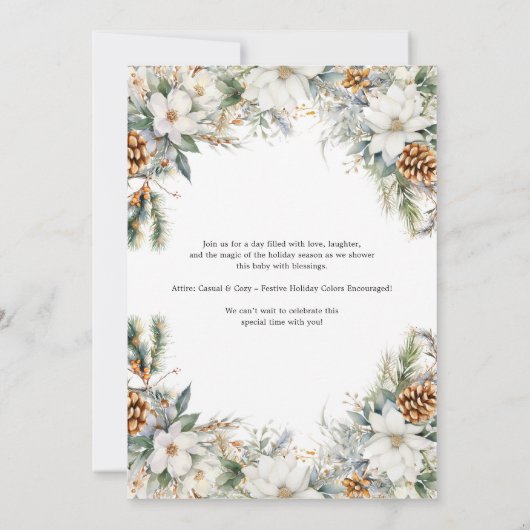 Christmas Gingerbread Cookie Baby Shower Kaart (Achterkant)