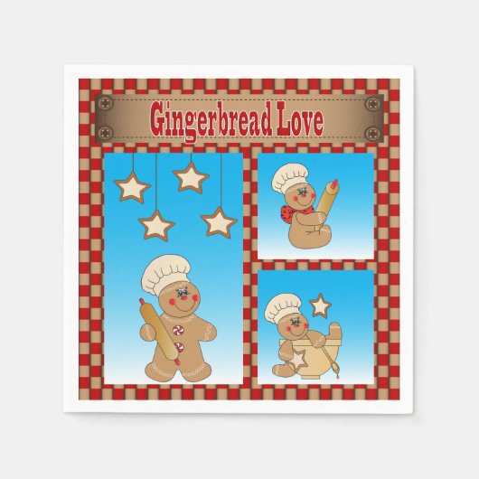 Christmas Gingerbread Cookie Love Servetten (Voorkant)