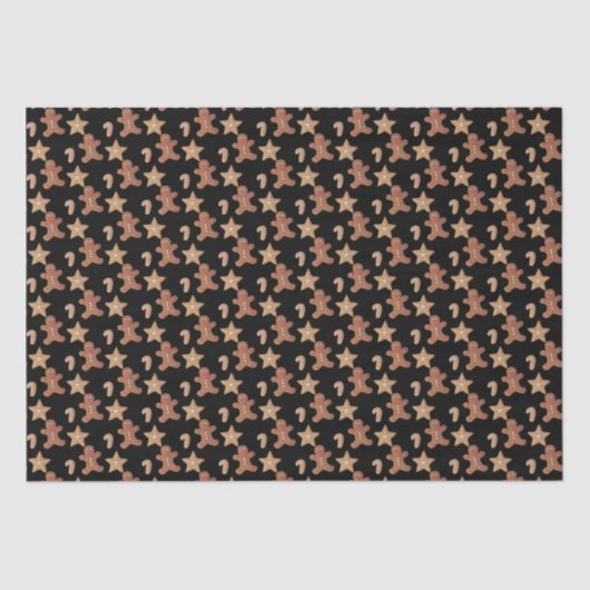 Christmas Gingerbread Cookie Pattern Tissuepapier (Voorkant)