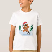 Christmas Gingerbread Cookie playing soccer T-shirt (Voorkant)