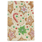 CHRISTMAS GINGERBREAD COOKIES & CANDY CANES MEDIUM CADEAUZAKJE (Voorkant)