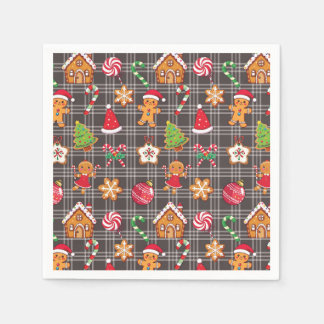 Christmas Gingerbread Cookies Print Party Napkins Servet