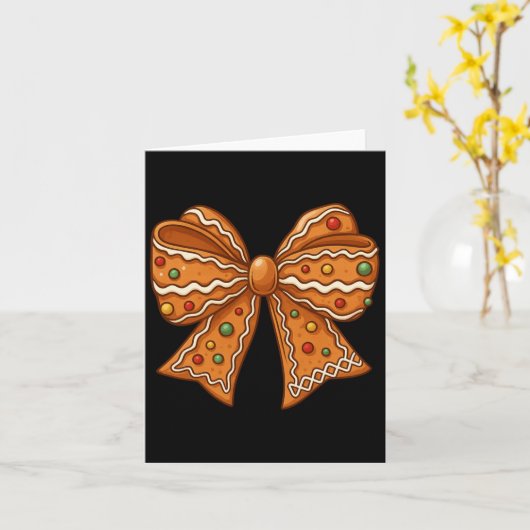 Christmas Gingerbread Coquette Bow Xmas For Men Wo Kaart (Gele Bloem)