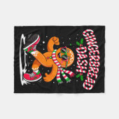 Christmas Gingerbread Dash Running Runner Xmas Mar Fleece Deken (Voorkant (Horizontaal))
