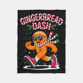 Christmas Gingerbread Dash Running Runner Xmas Mar Fleece Deken (Voorkant)