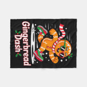 Christmas Gingerbread Dash Running Runner Xmas Mar Fleece Deken (Voorkant (Horizontaal))
