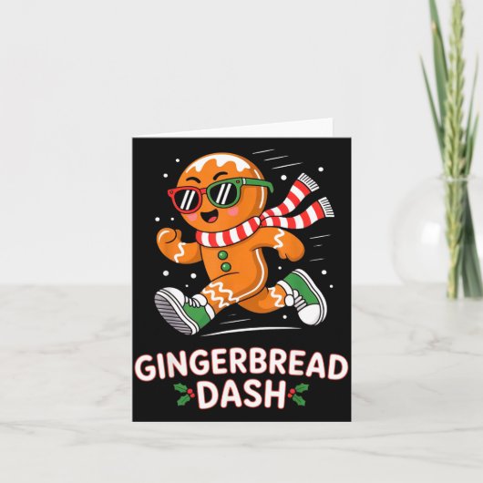 Christmas Gingerbread Dash Running Runner Xmas Mar Kaart (Voorkant)