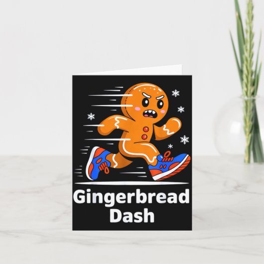 Christmas Gingerbread Dash Running Runner Xmas Mar Kaart (Voorkant)