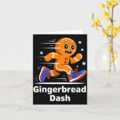 Christmas Gingerbread Dash Running Runner Xmas Mar Kaart (Gele Bloem)