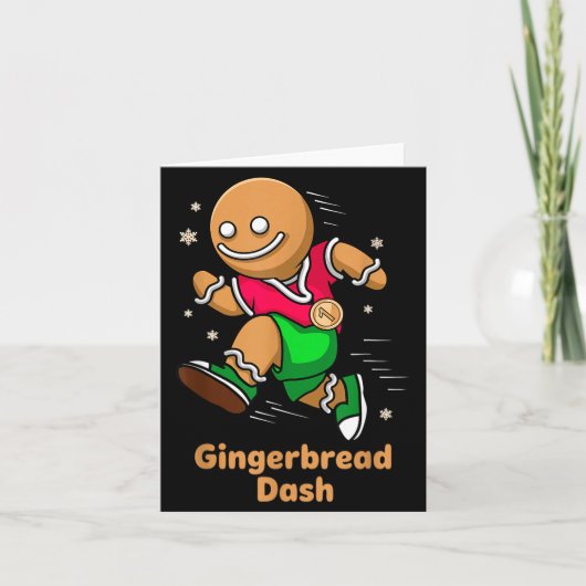 Christmas Gingerbread Dash Running Runner Xmas Mar Kaart (Voorkant)