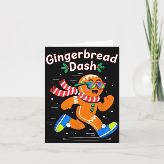 Christmas Gingerbread Dash Running Runner Xmas Mar Kaart (Voorkant)