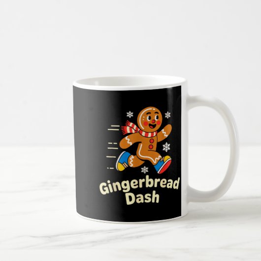 Christmas Gingerbread Dash Running Runner Xmas Mar Koffiemok (Rechts)