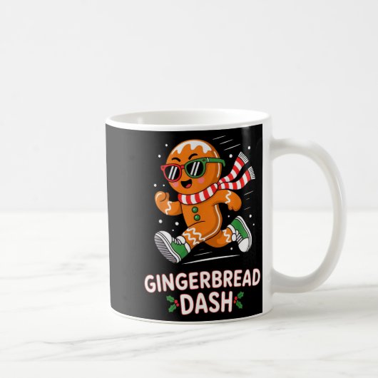 Christmas Gingerbread Dash Running Runner Xmas Mar Koffiemok (Rechts)