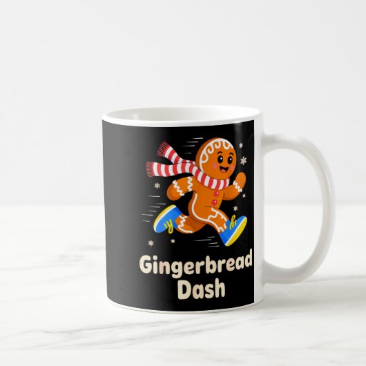 Christmas Gingerbread Dash Running Runner Xmas Mar Koffiemok (Rechts)