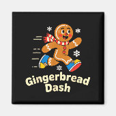 Christmas Gingerbread Dash Running Runner Xmas Mar Magneet (Voorkant)