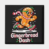 Christmas Gingerbread Dash Running Runner Xmas Mar Magneet (Voorkant)