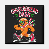 Christmas Gingerbread Dash Running Runner Xmas Mar Magneet (Voorkant)