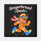 Christmas Gingerbread Dash Running Runner Xmas Mar Magneet (Voorkant)