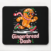 Christmas Gingerbread Dash Running Runner Xmas Mar Muismat (Voorkant)