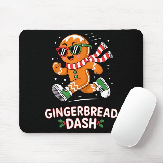 Christmas Gingerbread Dash Running Runner Xmas Mar Muismat (Met muis)