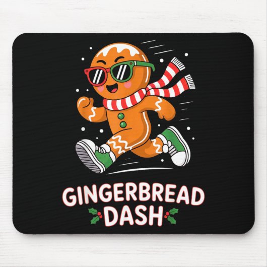 Christmas Gingerbread Dash Running Runner Xmas Mar Muismat (Voorkant)