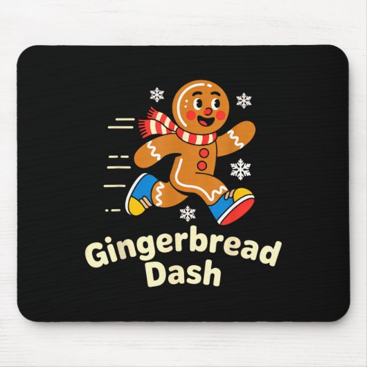 Christmas Gingerbread Dash Running Runner Xmas Mar Muismat (Voorkant)
