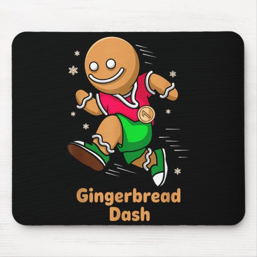 Christmas Gingerbread Dash Running Runner Xmas Mar Muismat (Voorkant)
