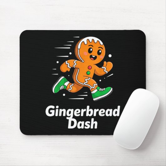 Christmas Gingerbread Dash Running Runner Xmas Mar Muismat (Met muis)