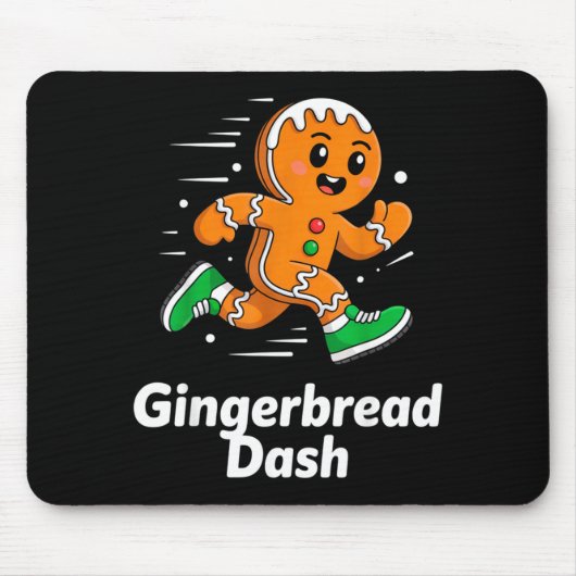 Christmas Gingerbread Dash Running Runner Xmas Mar Muismat (Voorkant)
