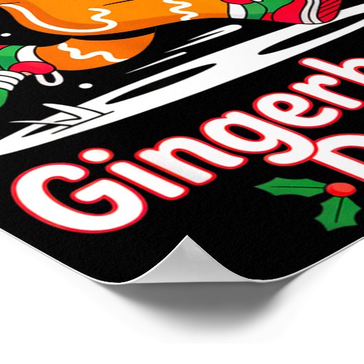 Christmas Gingerbread Dash Running Runner Xmas Mar Poster (Hoek)