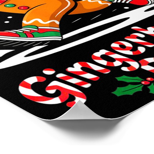 Christmas Gingerbread Dash Running Runner Xmas Mar Poster (Hoek)