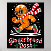 Christmas Gingerbread Dash Running Runner Xmas Mar Poster (Voorkant)