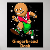 Christmas Gingerbread Dash Running Runner Xmas Mar Poster (Voorkant)