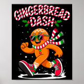 Christmas Gingerbread Dash Running Runner Xmas Mar Poster (Voorkant)