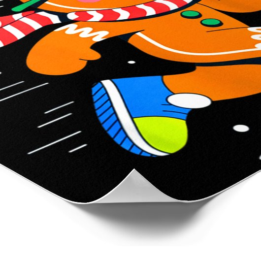 Christmas Gingerbread Dash Running Runner Xmas Mar Poster (Hoek)