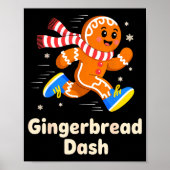 Christmas Gingerbread Dash Running Runner Xmas Mar Poster (Voorkant)