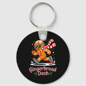 Christmas Gingerbread Dash Running Runner Xmas Mar Sleutelhanger (Voorkant)