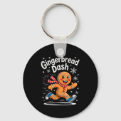Christmas Gingerbread Dash Running Runner Xmas Mar Sleutelhanger (Voorkant)