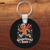 Christmas Gingerbread Dash Running Runner Xmas Mar Sleutelhanger (Voorkant)