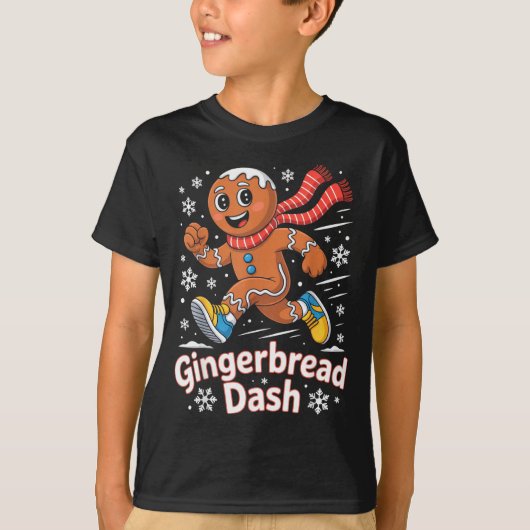 Christmas Gingerbread Dash Running Runner Xmas Mar T-shirt (Voorkant)