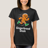 Christmas Gingerbread Dash Running Runner Xmas Mar T-shirt (Voorkant)