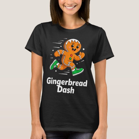 Christmas Gingerbread Dash Running Runner Xmas Mar T-shirt (Voorkant)