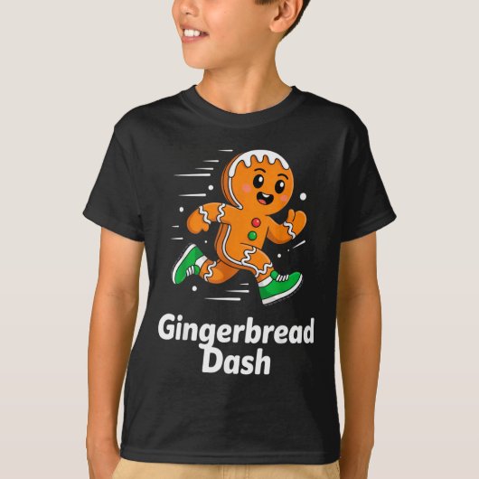 Christmas Gingerbread Dash Running Runner Xmas Mar T-shirt (Voorkant)
