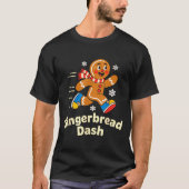 Christmas Gingerbread Dash Running Runner Xmas Mar T-shirt (Voorkant)