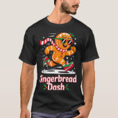 Christmas Gingerbread Dash Running Runner Xmas Mar T-shirt (Voorkant)
