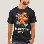 Christmas Gingerbread Dash Running Runner Xmas Mar T-shirt (Voorkant)