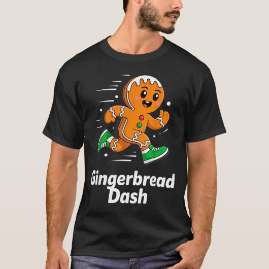 Christmas Gingerbread Dash Running Runner Xmas Mar T-shirt (Voorkant)