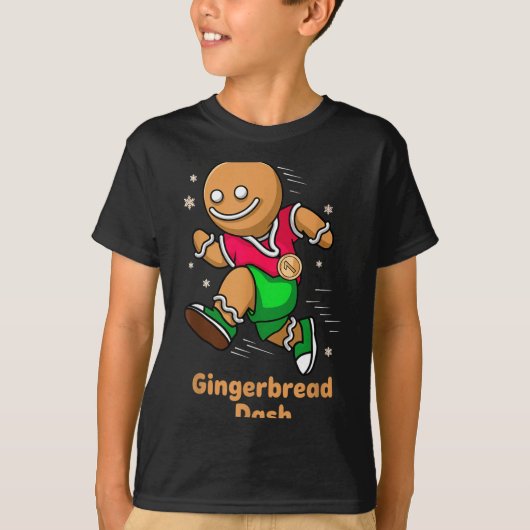 Christmas Gingerbread Dash Running Runner Xmas Mar T-shirt (Voorkant)