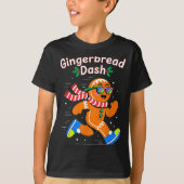 Christmas Gingerbread Dash Running Runner Xmas Mar T-shirt (Voorkant)